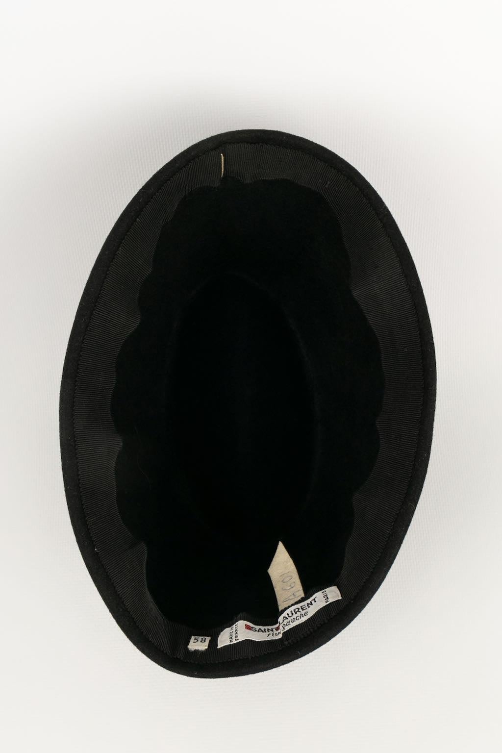 Yves Saint Laurent Fez Hat in Black Felt 3