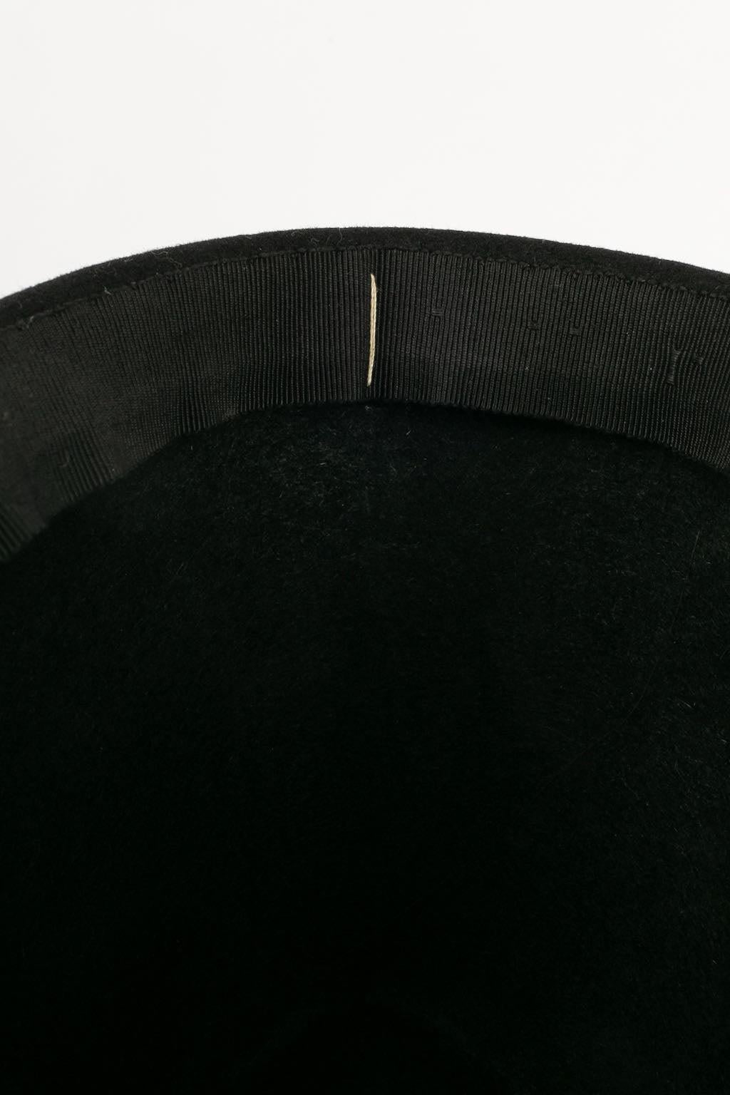 Yves Saint Laurent Fez Hat in Black Felt 4