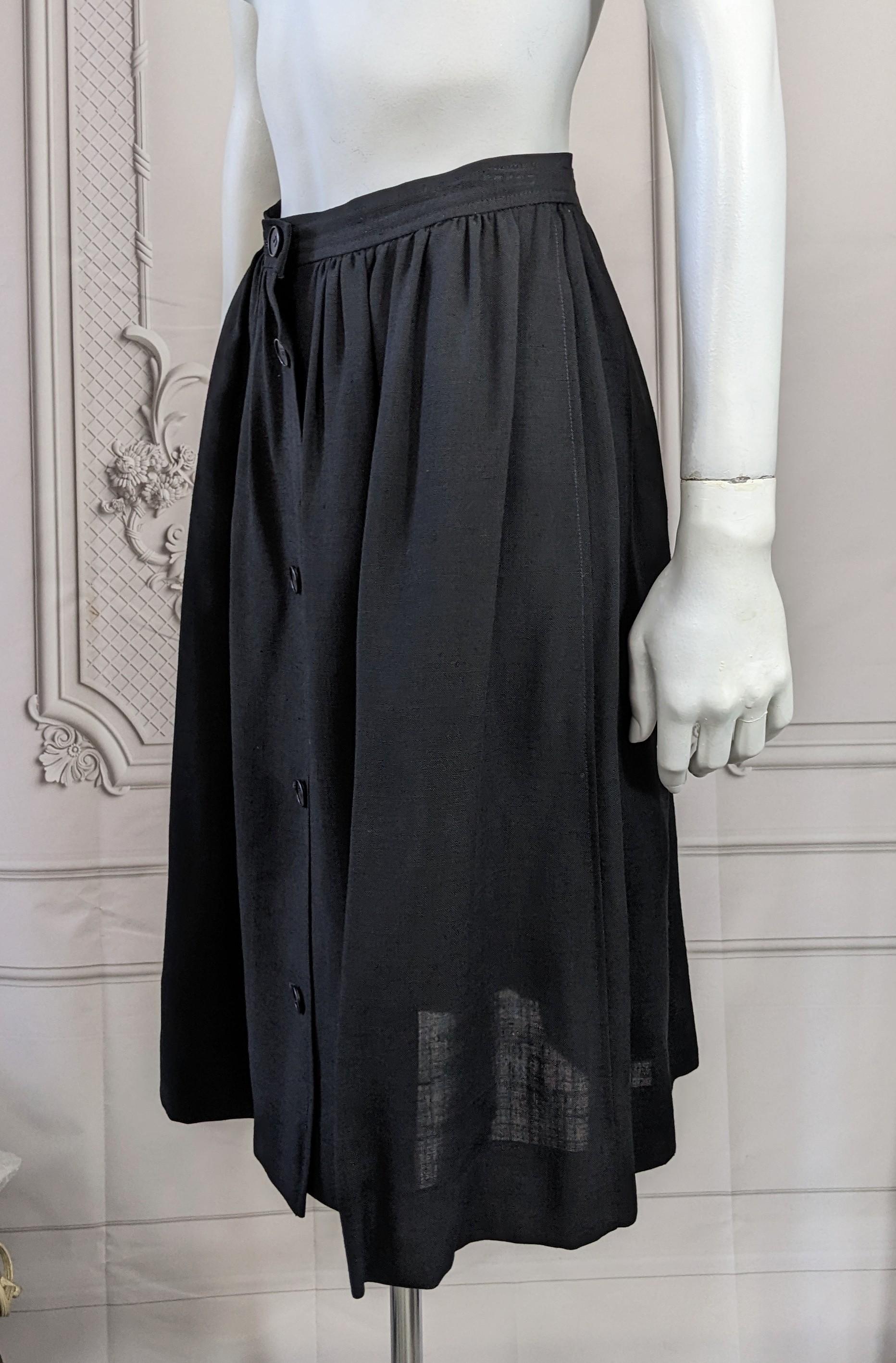 Black Yves Saint Laurent Fibranne Skirt, Rive Gauche For Sale