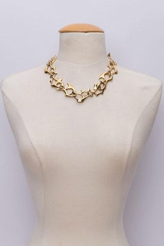 Yves Saint Laurent Fishes Gilted Metal Necklace