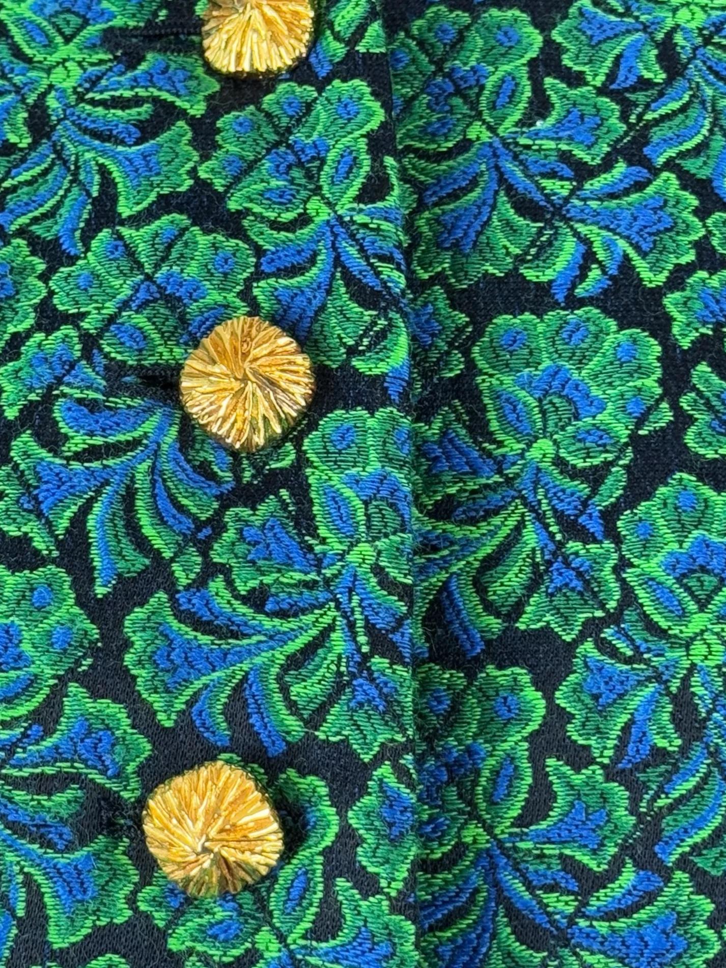 Yves Saint Laurent Floral Jacquard Jacket, c. Late 1980s In Good Condition In Marlborough, GB