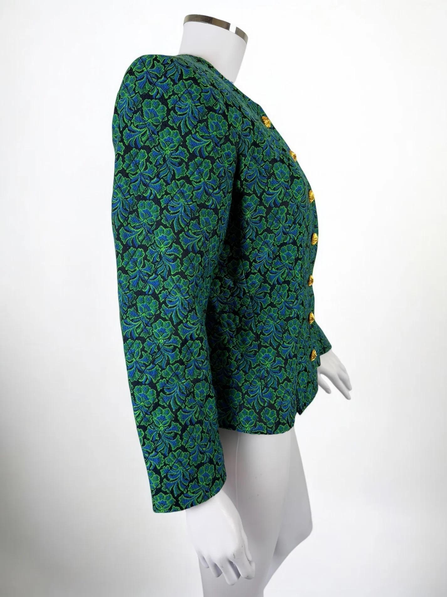 Yves Saint Laurent Floral Jacquard Jacket, c. Late 1980s 1
