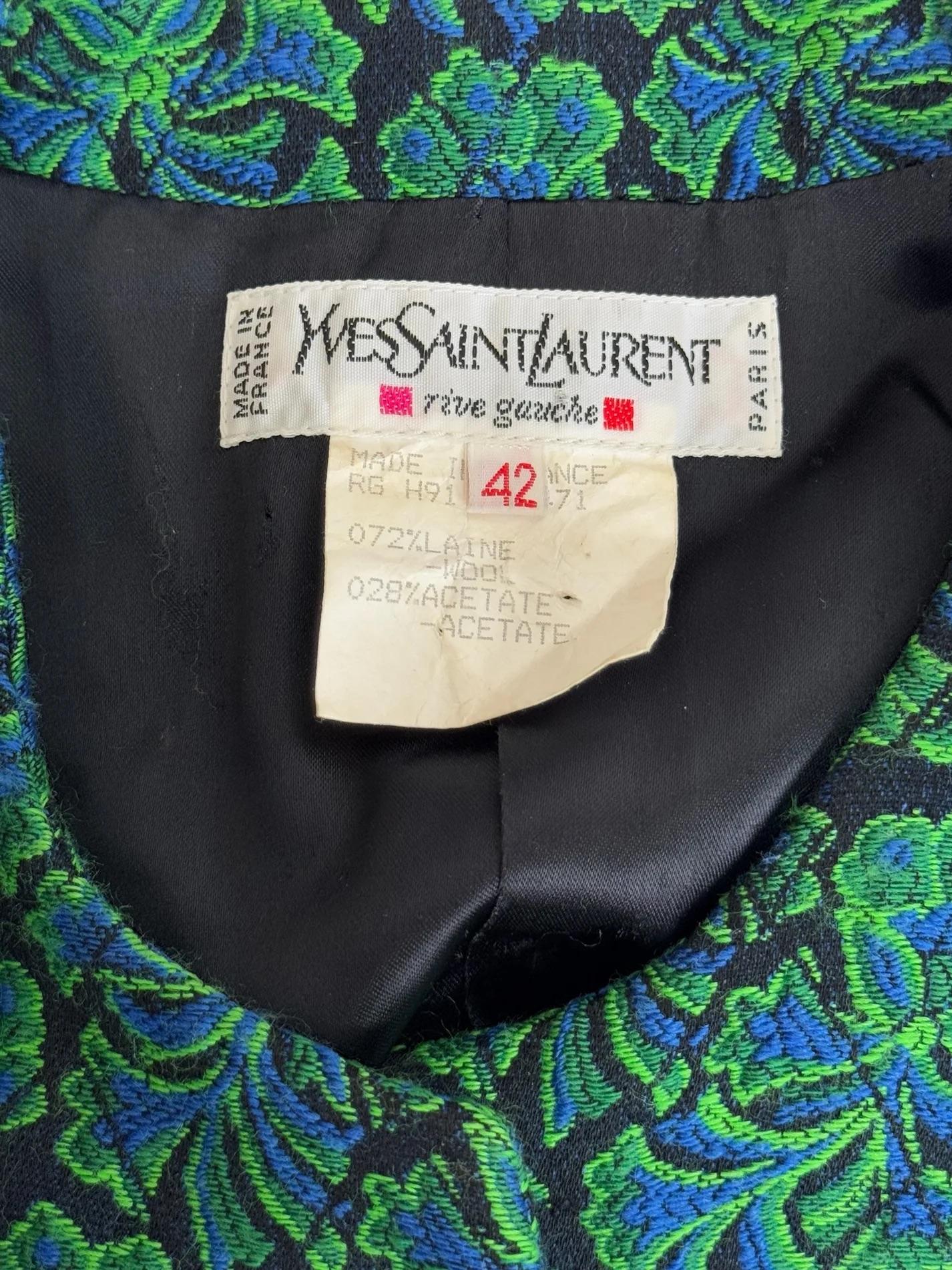 Yves Saint Laurent Floral Jacquard Jacket, c. Late 1980s 3