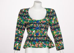 Yves Saint Laurent Floral Peplum Jacket Top, 1990s