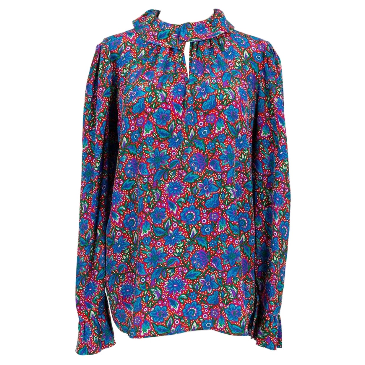 Yves Saint Laurent Bluse aus geblümter Seide