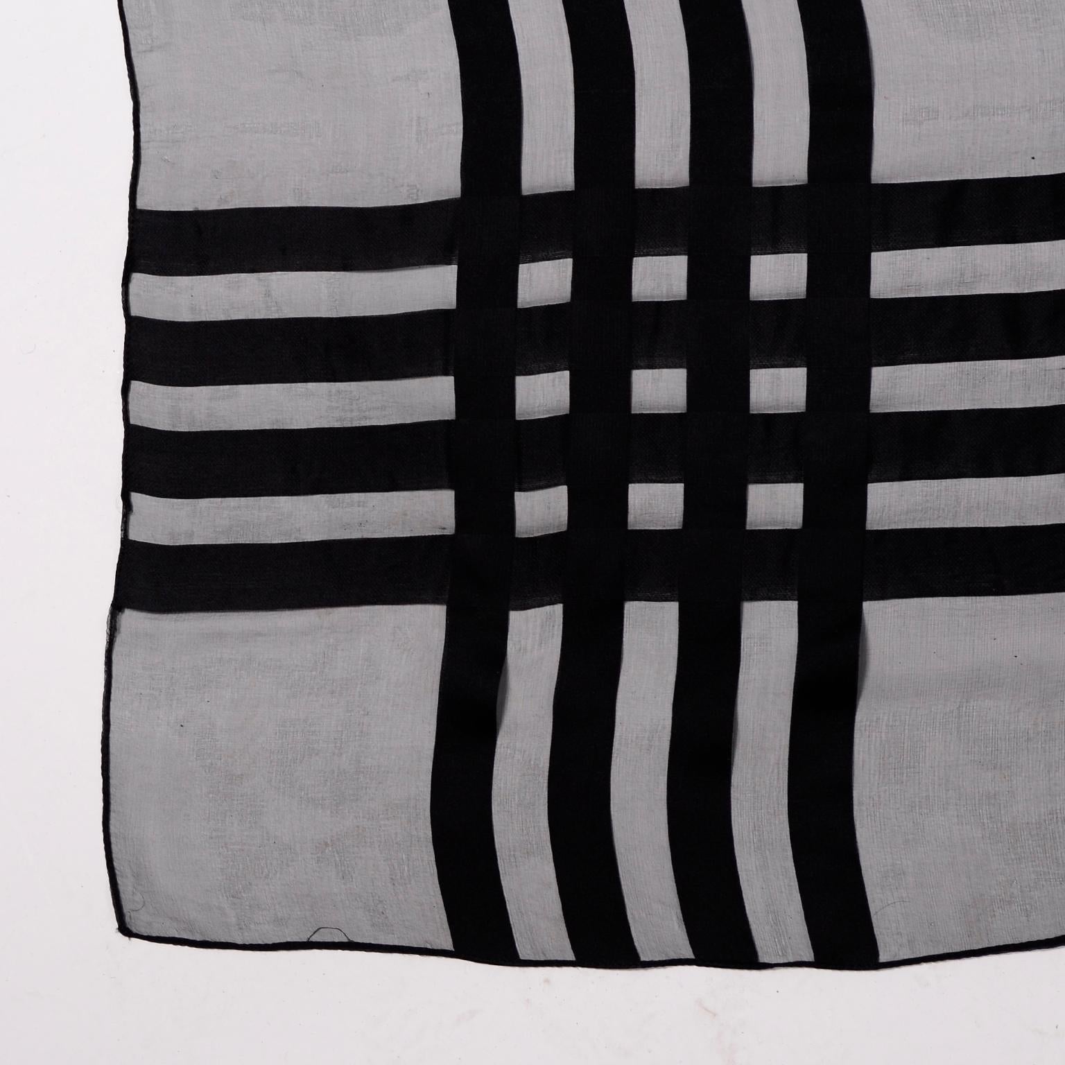 Yves Saint Laurent Foulards Silk Oversized Large Black Sheer Scarf or Shawl Wrap 1