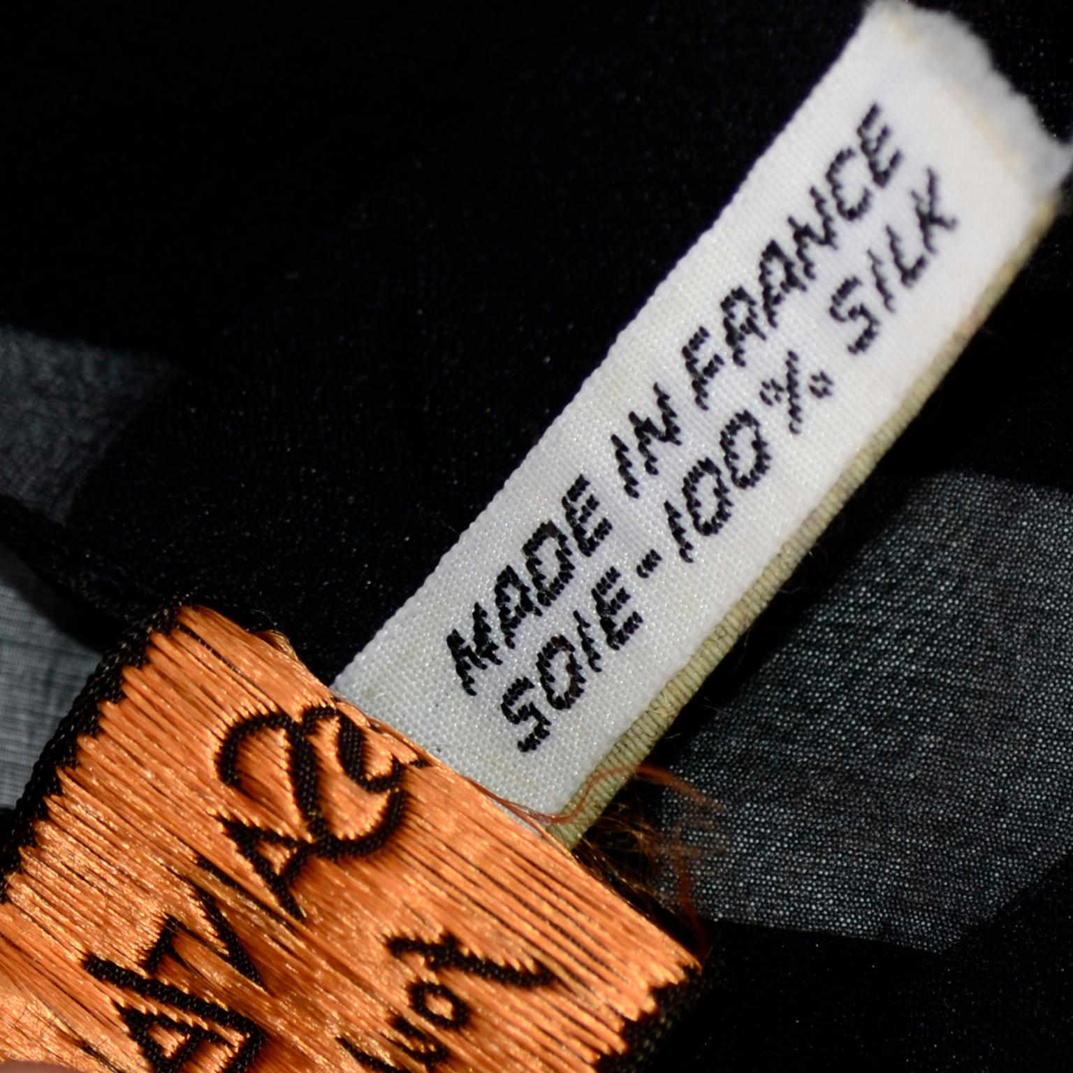 Yves Saint Laurent Foulards Silk Oversized Large Black Sheer Scarf or Shawl Wrap 2