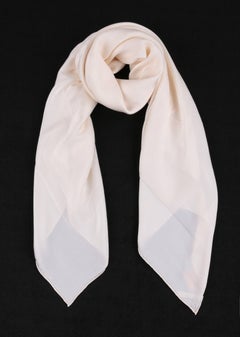YVES SAINT LAURENT Foulards YSL Off White Floral Damask Silk Scarf Wrap