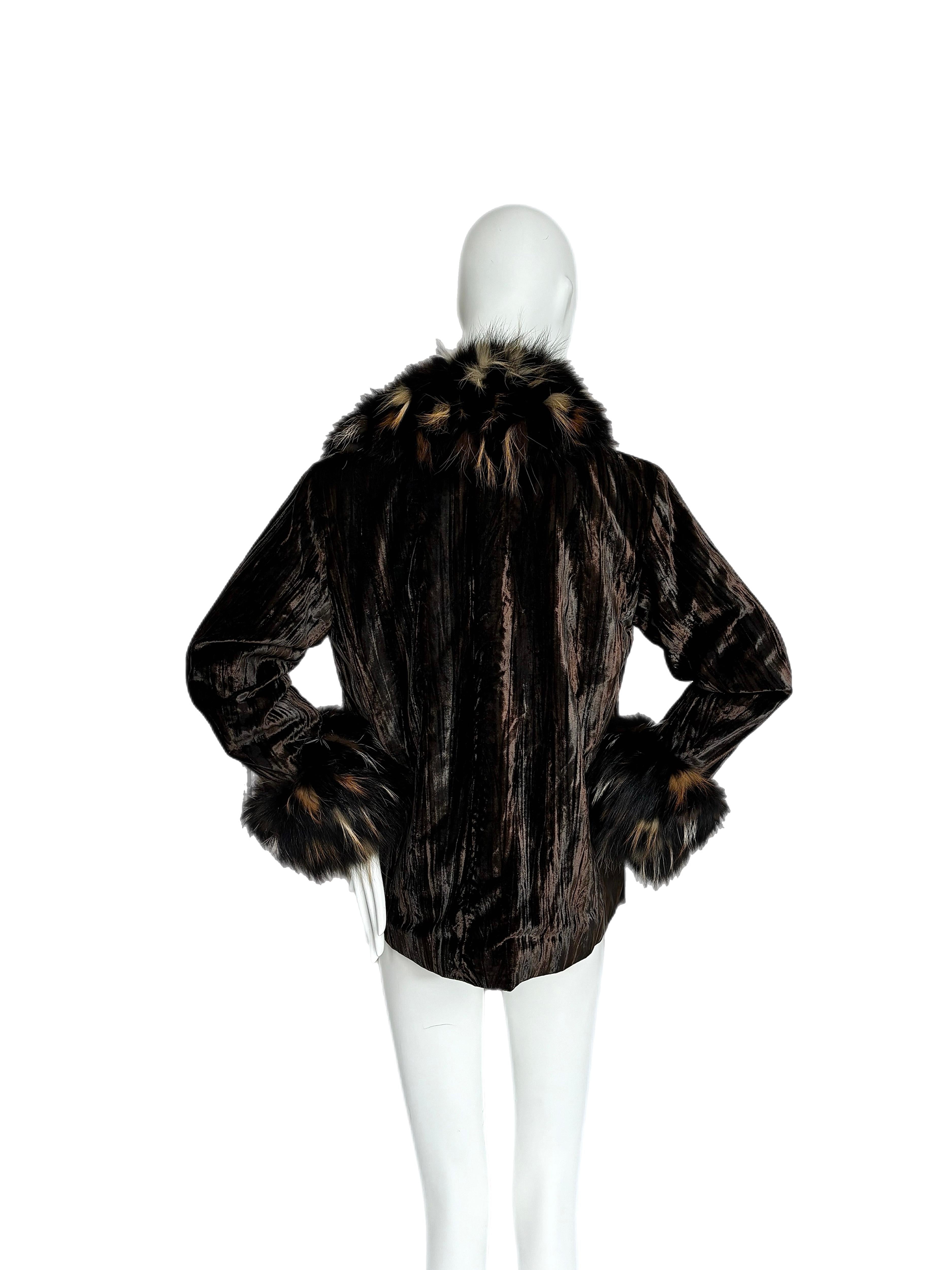 YVES SAINT LAURENT Fourrures Años 70 Chaqueta de abrigo de piel vintage 1