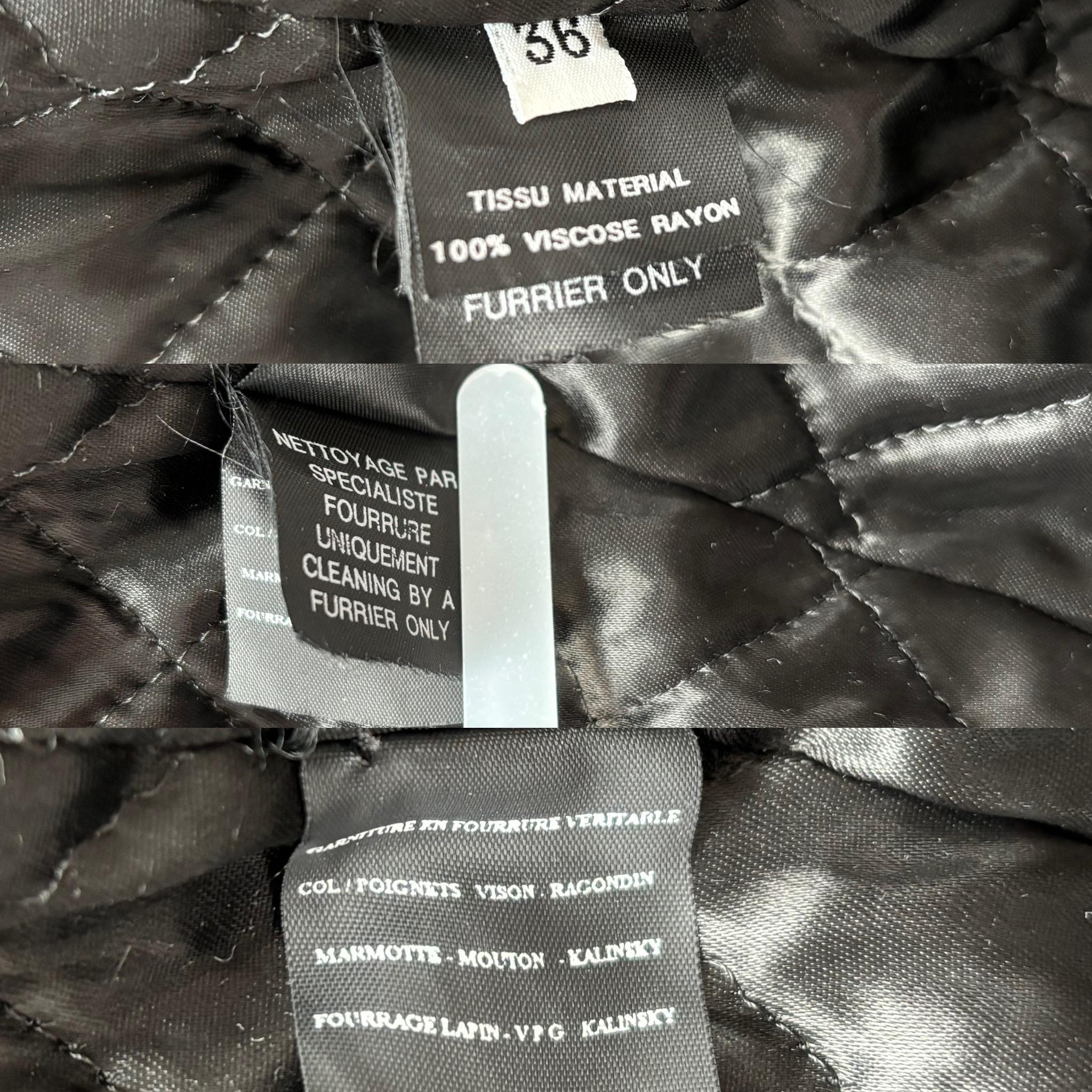 YVES SAINT LAURENT Fourrures Años 70 Chaqueta de abrigo de piel vintage 4