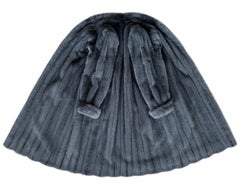 YVES SAINT LAURENT Fourrures YSL Grau-Blauer gefärbter Saga-Nerzpelzmantel, 1980er Jahre