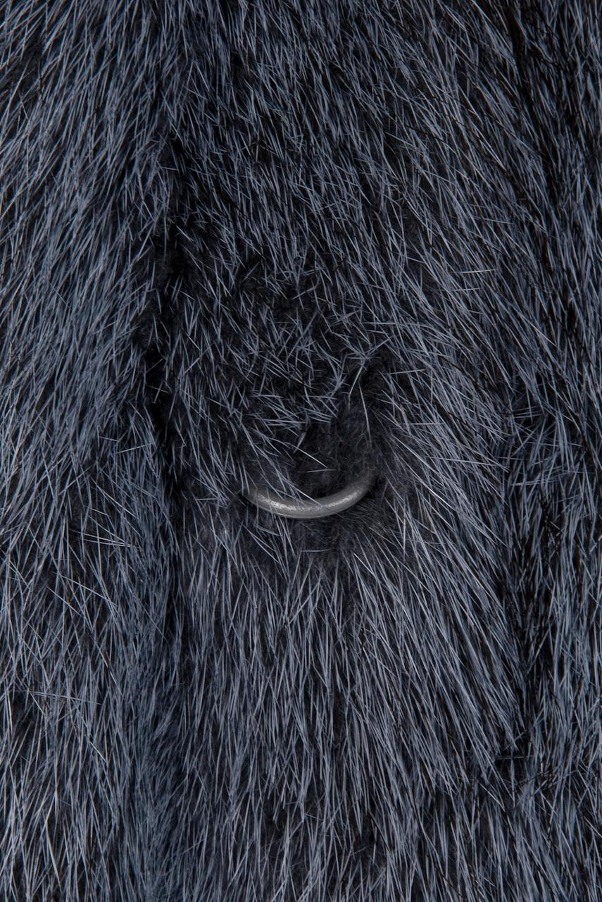 YVES SAINT LAURENT Fourrures YSL Grey Blue Dyed Saga Mink Fur Coat, 1980s 5