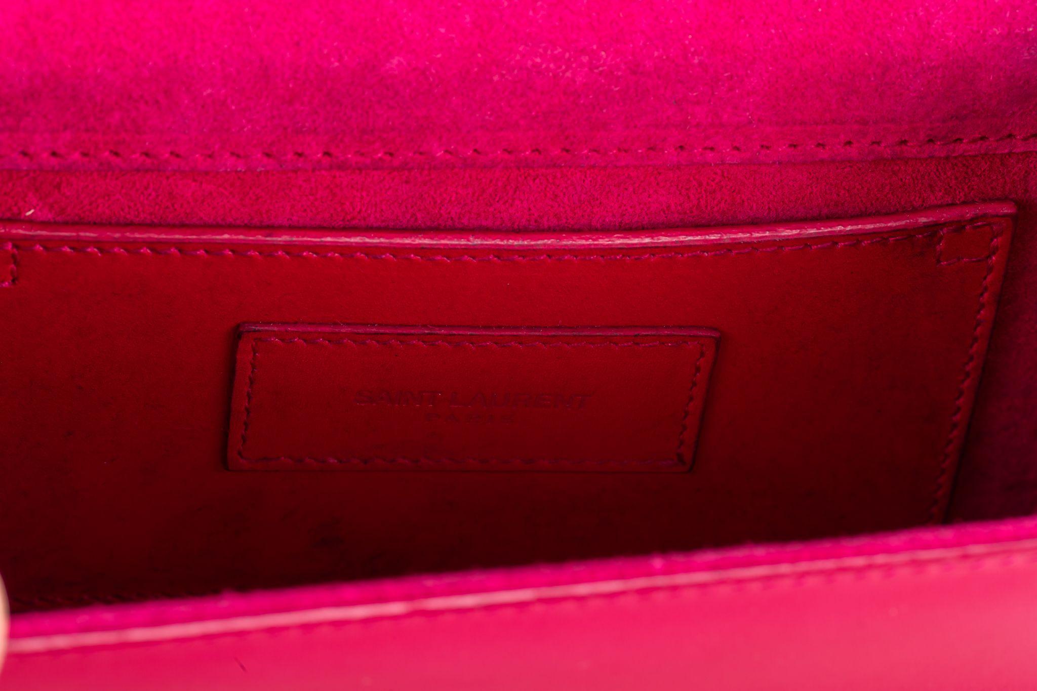 Yves Saint Laurent Fuchsia Leather Cross Body Bag For Sale 5