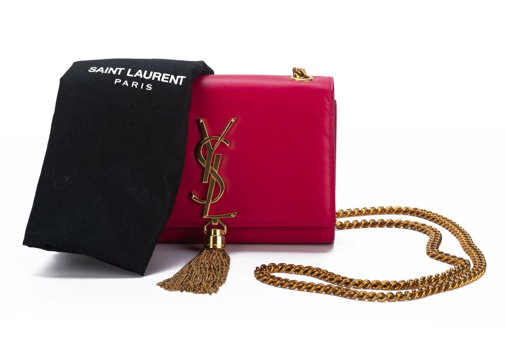 Yves Saint Laurent Fuchsia Leather Cross Body Bag For Sale 7
