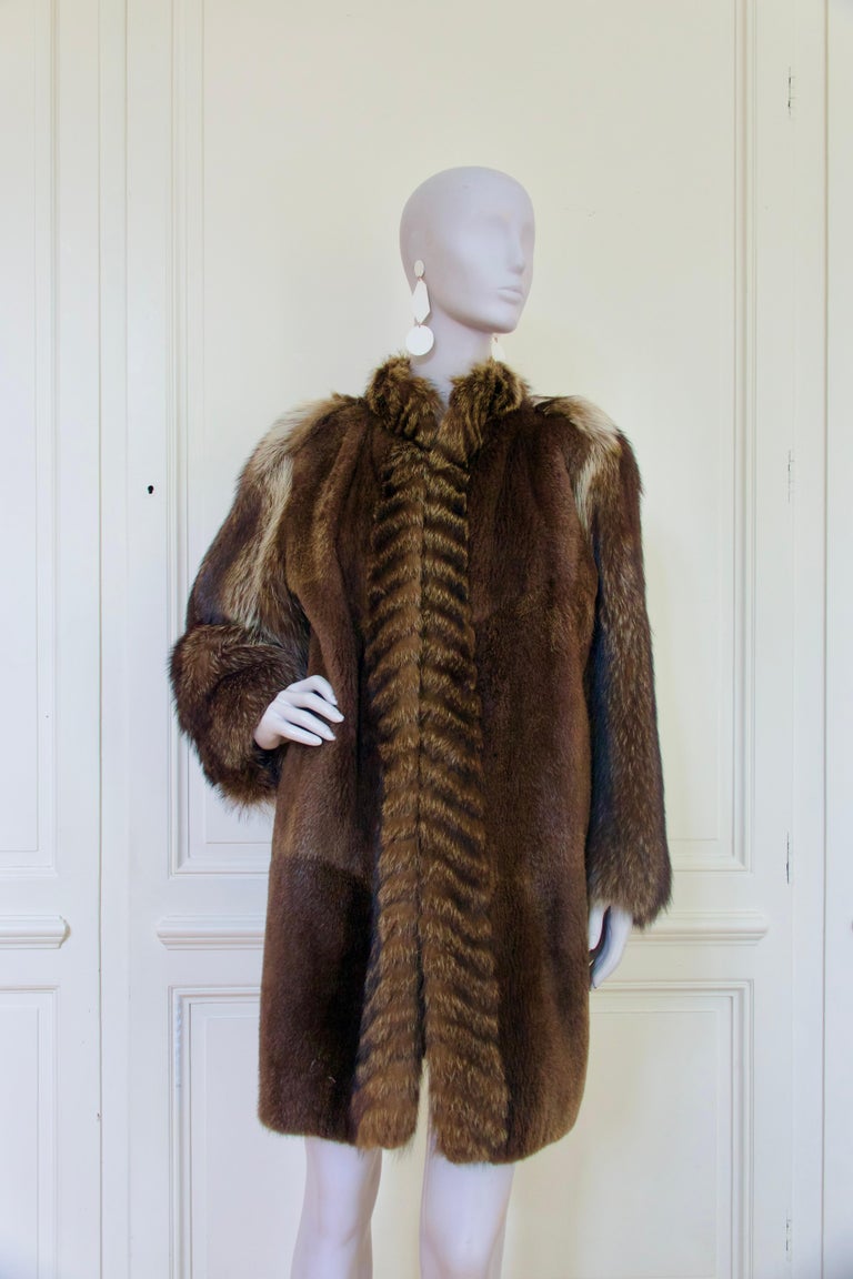 Yves Saint Laurent Vintage Fur Coat Circa 1980s Size 38 France For