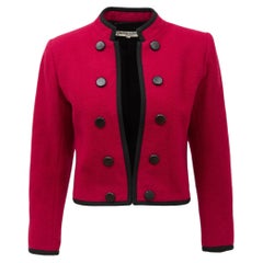 Yves Saint Laurent FW 1982 Rive Gauche Purple Cropped Runway Jacket FR 38