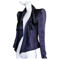 Yves Saint Laurent FW 2003 Archival Liquid Silk Jacket Dramatic Shoulders Blouse Yves Saint Laurent FW 2003 Archival Liquid Silk Jacket Dramatic Shoulders Blouse
