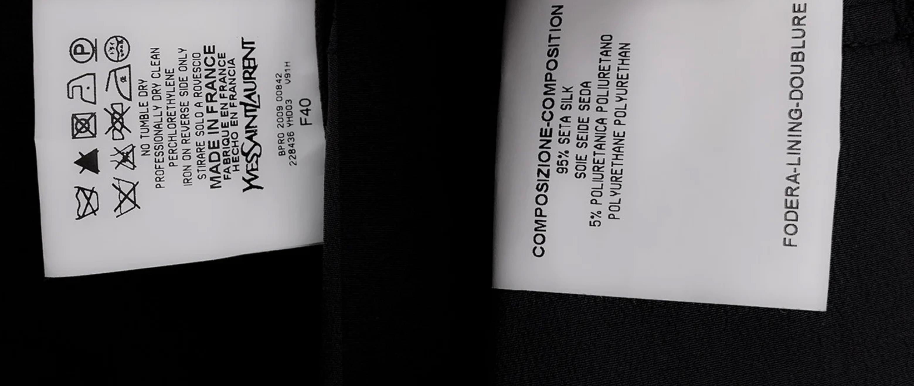 Yves Saint Laurent FW 2009 Black Silk Tuxedo Blazer Jacket Top Runway  For Sale 4