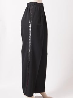 Yves Saint Laurent Gaberdine Tuxedo Trouser with Sequined Stripe