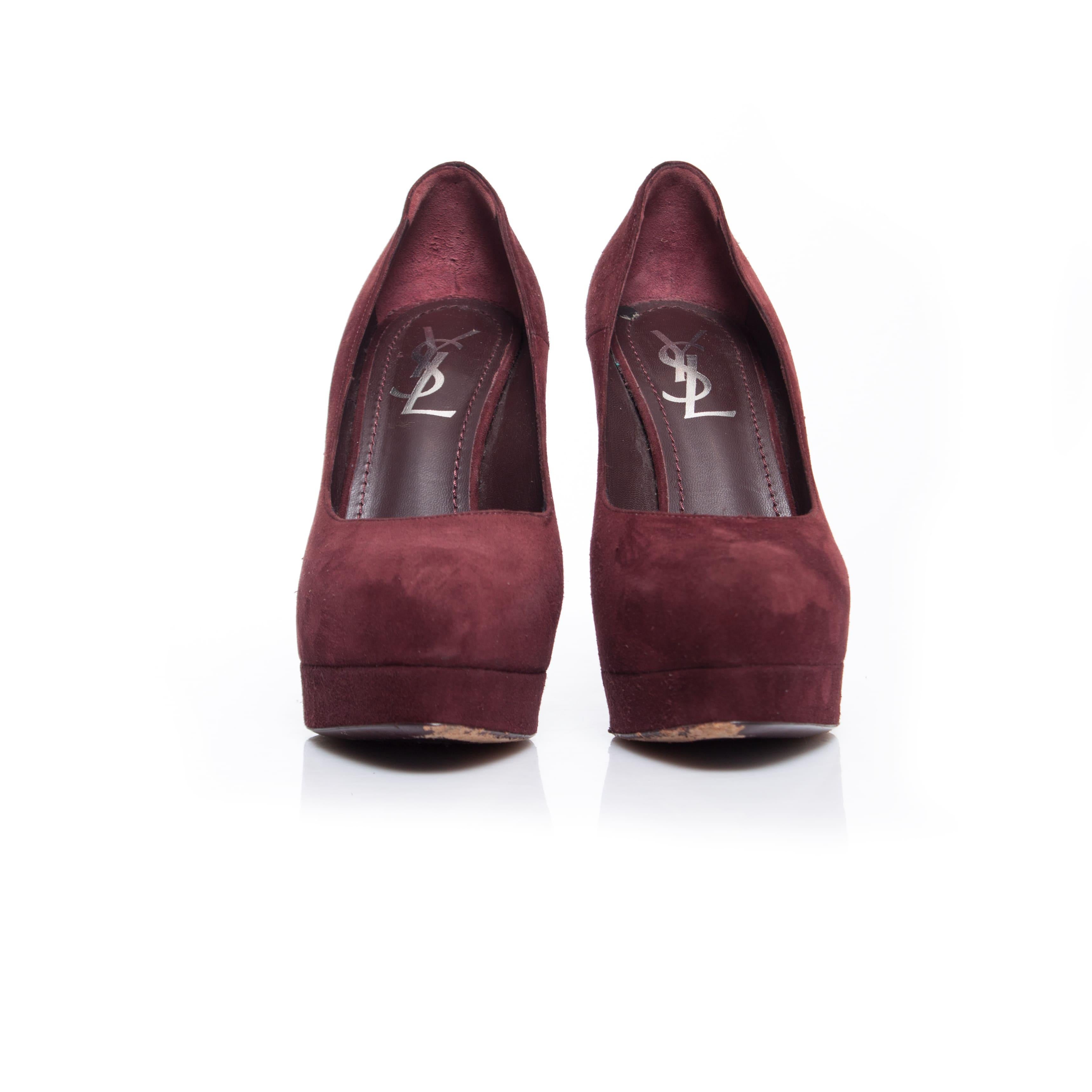 Black Yves Saint Laurent, Gaby suede pumps For Sale