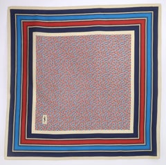 YVES SAINT LAURENT Geometric Silk Scarf, 1970's