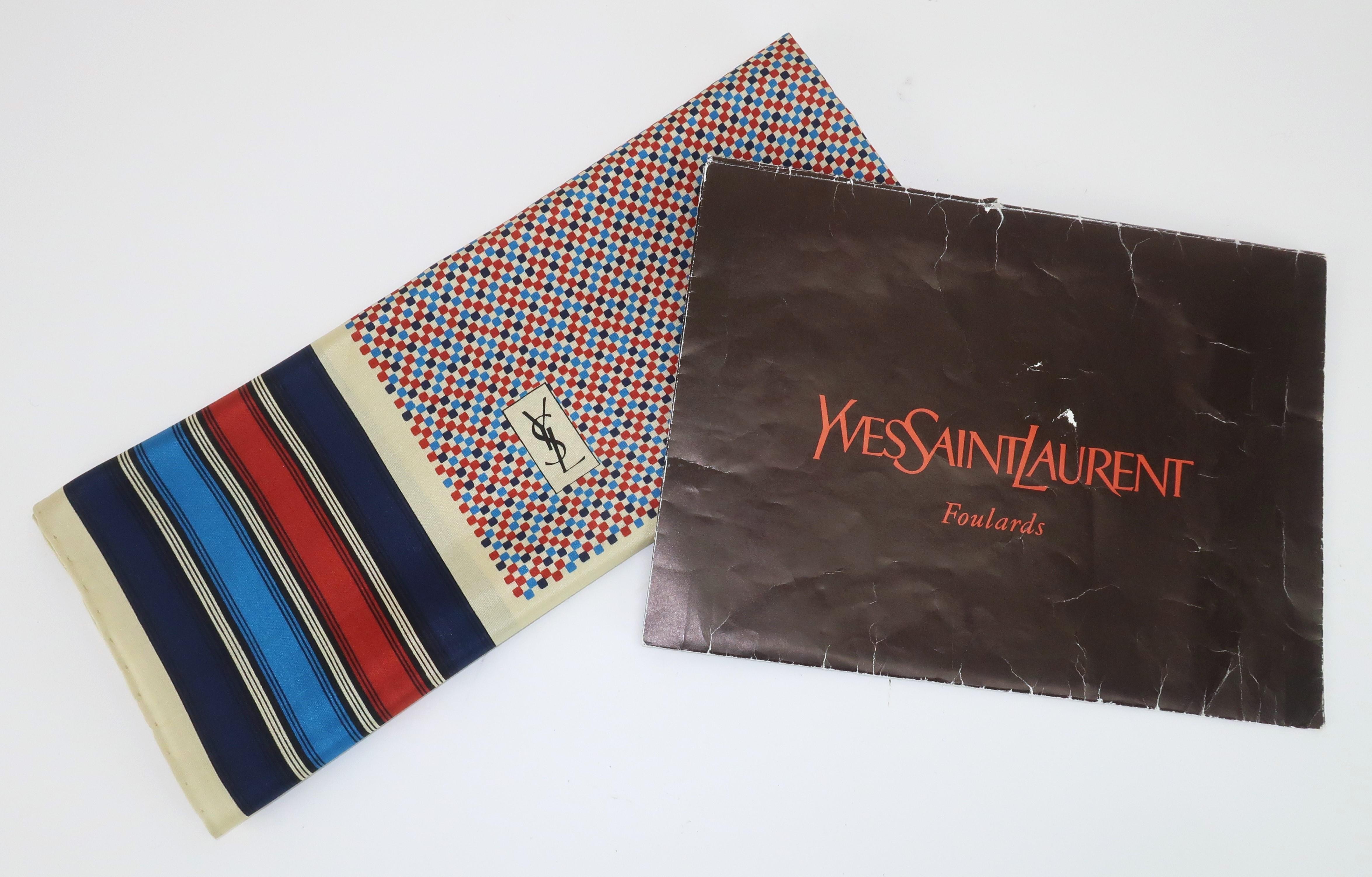 YVES SAINT LAURENT Geometric Silk Scarf, 1970's 2