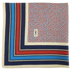 YVES SAINT LAURENT Geometric Silk Scarf, 1970's