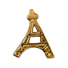 Yves Saint Laurent Gilded Metal Brooch