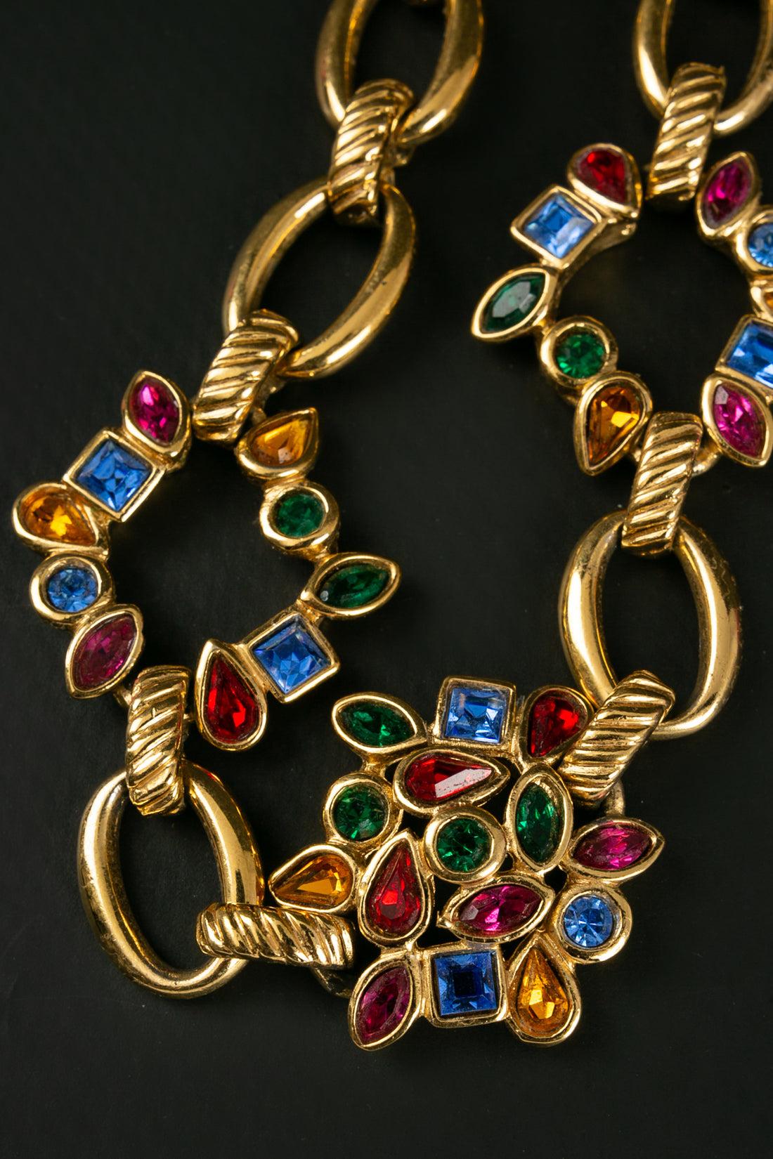 Yves Saint Laurent Gilded Metal Necklace  In Excellent Condition For Sale In SAINT-OUEN-SUR-SEINE, FR