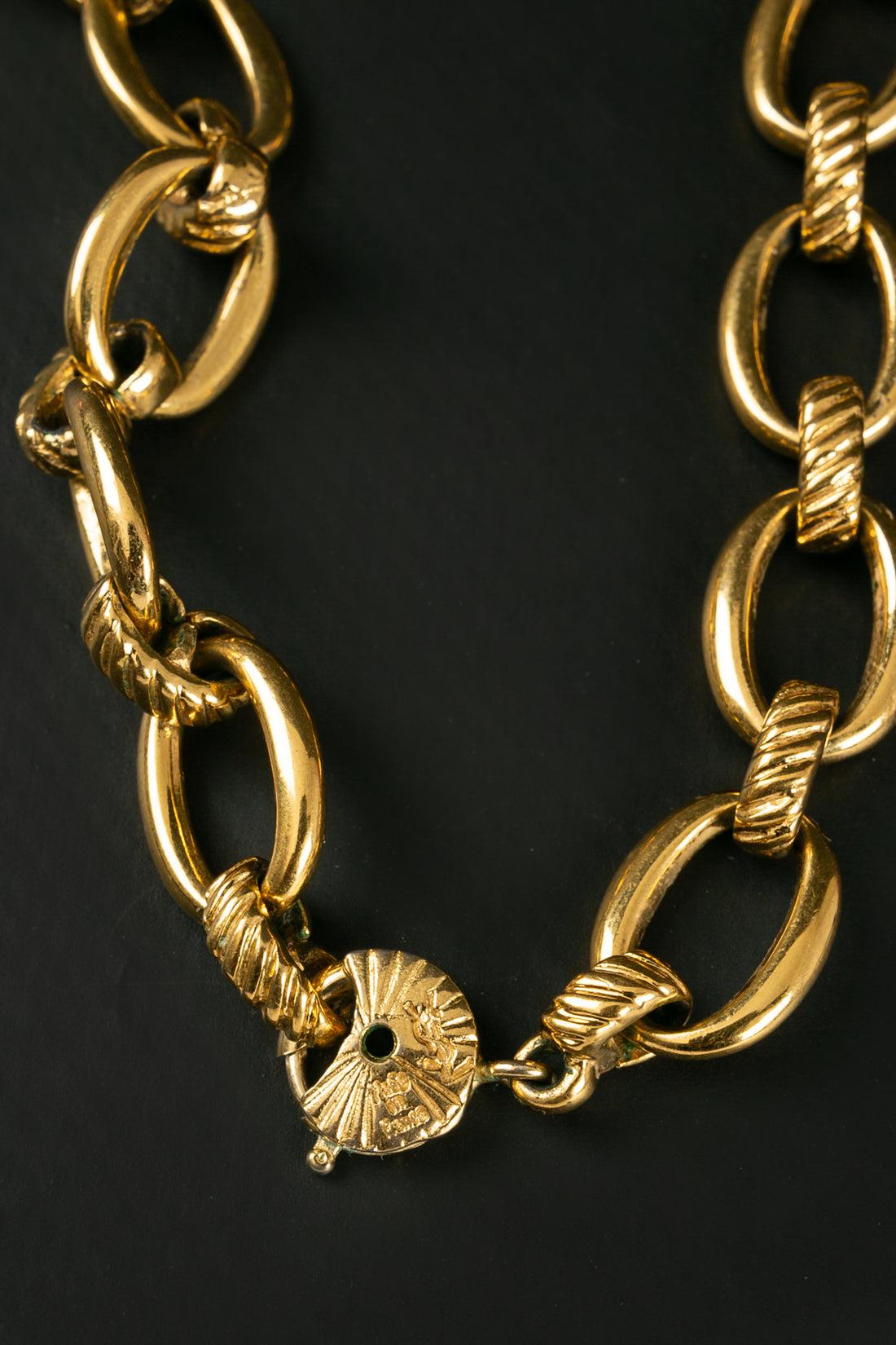 Women's Yves Saint Laurent Gilded Metal Necklace  For Sale