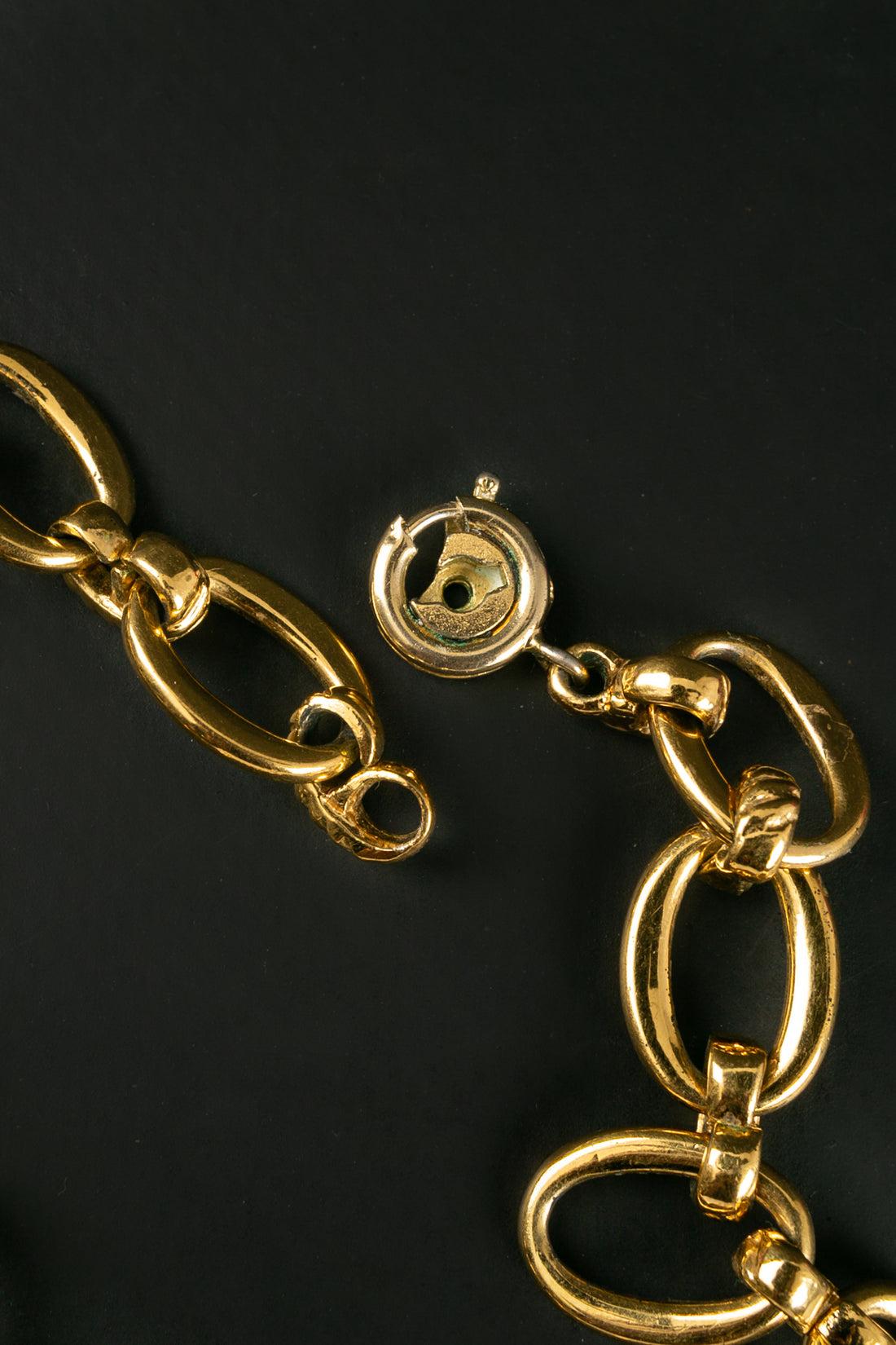 Yves Saint Laurent - Collier en métal doré  en vente 2