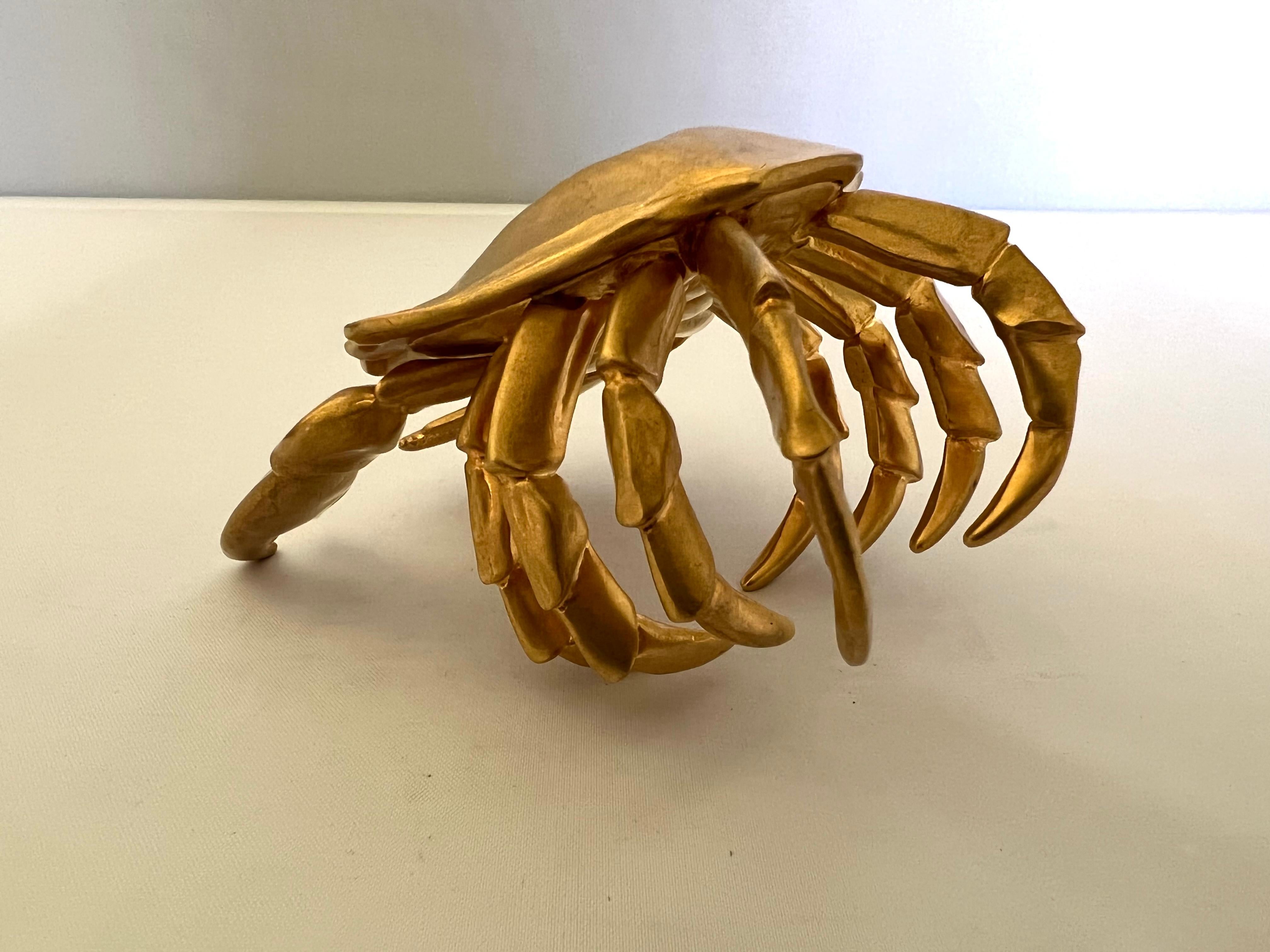 Artisan Yves Saint Laurent Gilt Articulated Crab Cuff Bracelet