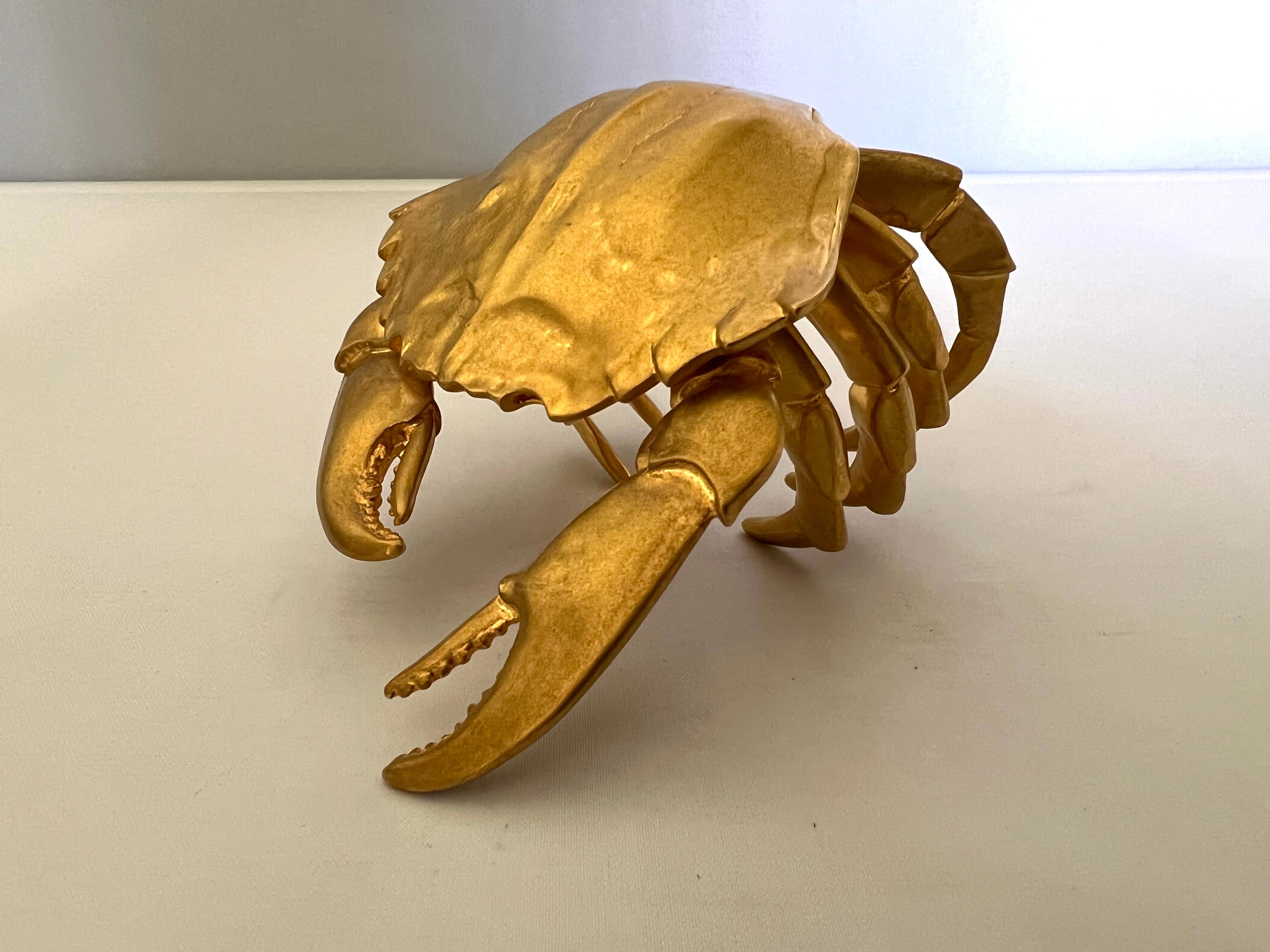 Yves Saint Laurent Gilt Articulated Crab Cuff Bracelet In Excellent Condition In Palm Springs, CA
