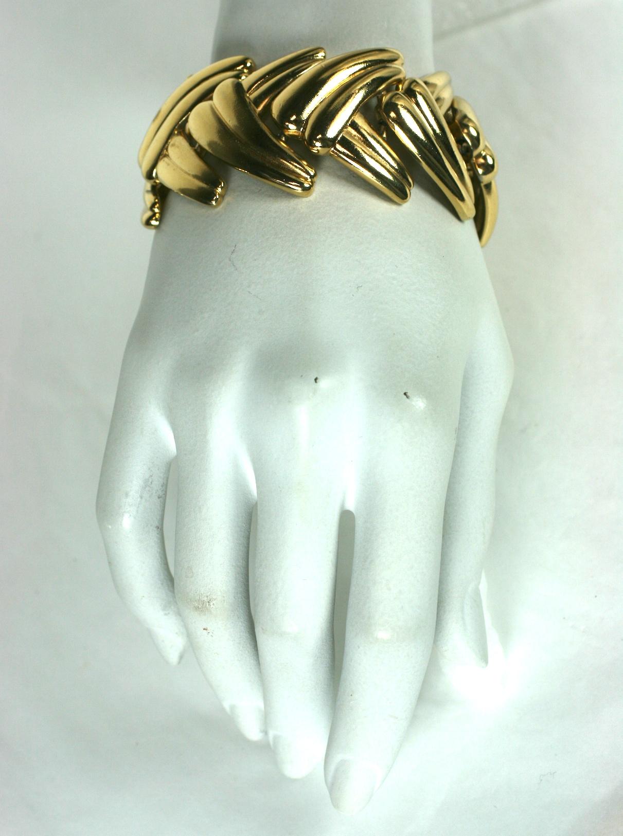 Yves Saint Laurent Gilt Leaf Bracelet For Sale 1
