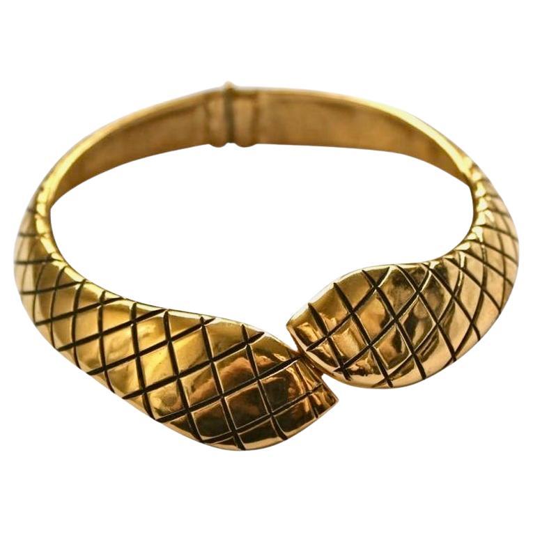 YVES SAINT LAURENT gilt snake collar For Sale