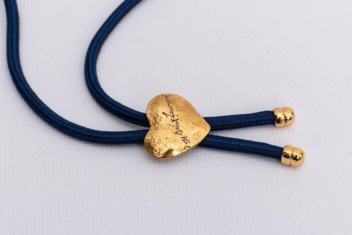 Yves Saint Laurent Gilted Metal Enamelled Pendant Necklace 4