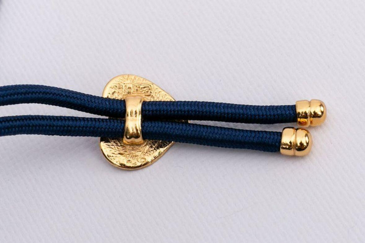Yves Saint Laurent Gilted Metal Enamelled Pendant Necklace 5