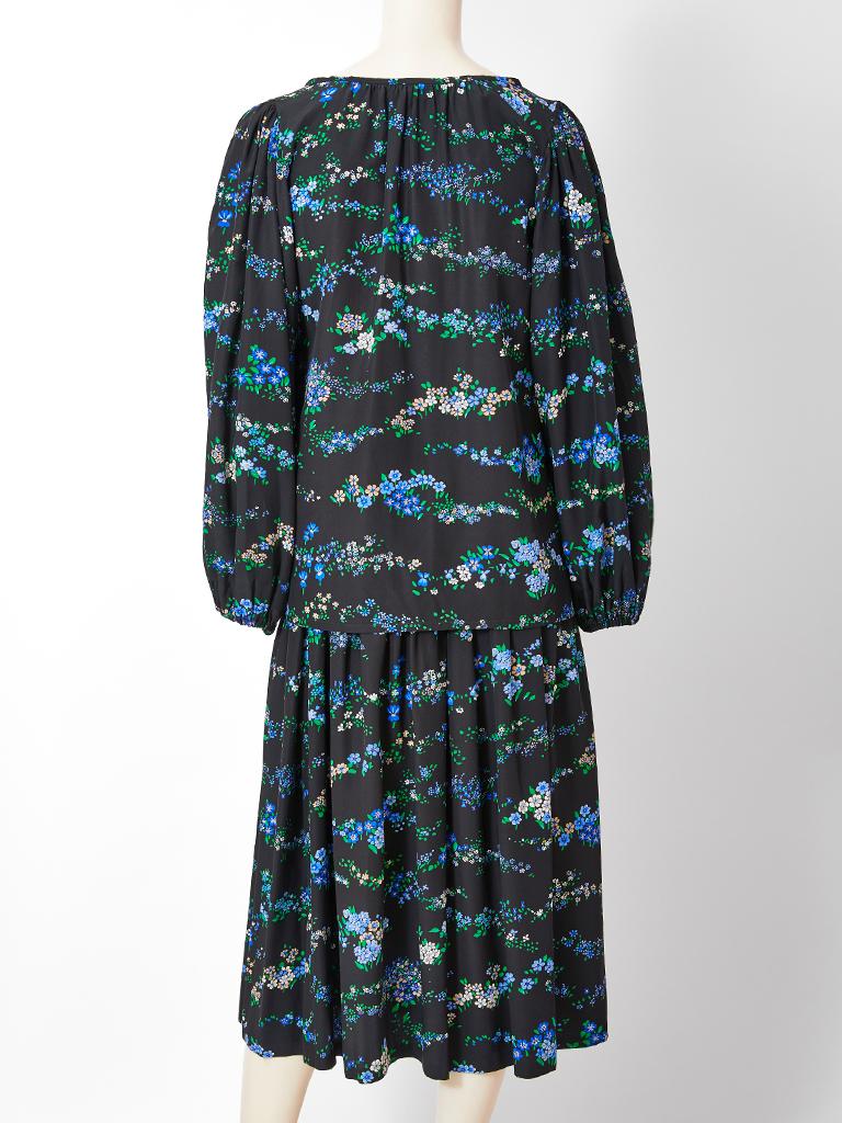 Yves Saint Laurent Give Gauche Floral Pattern Silk Ensemble 2