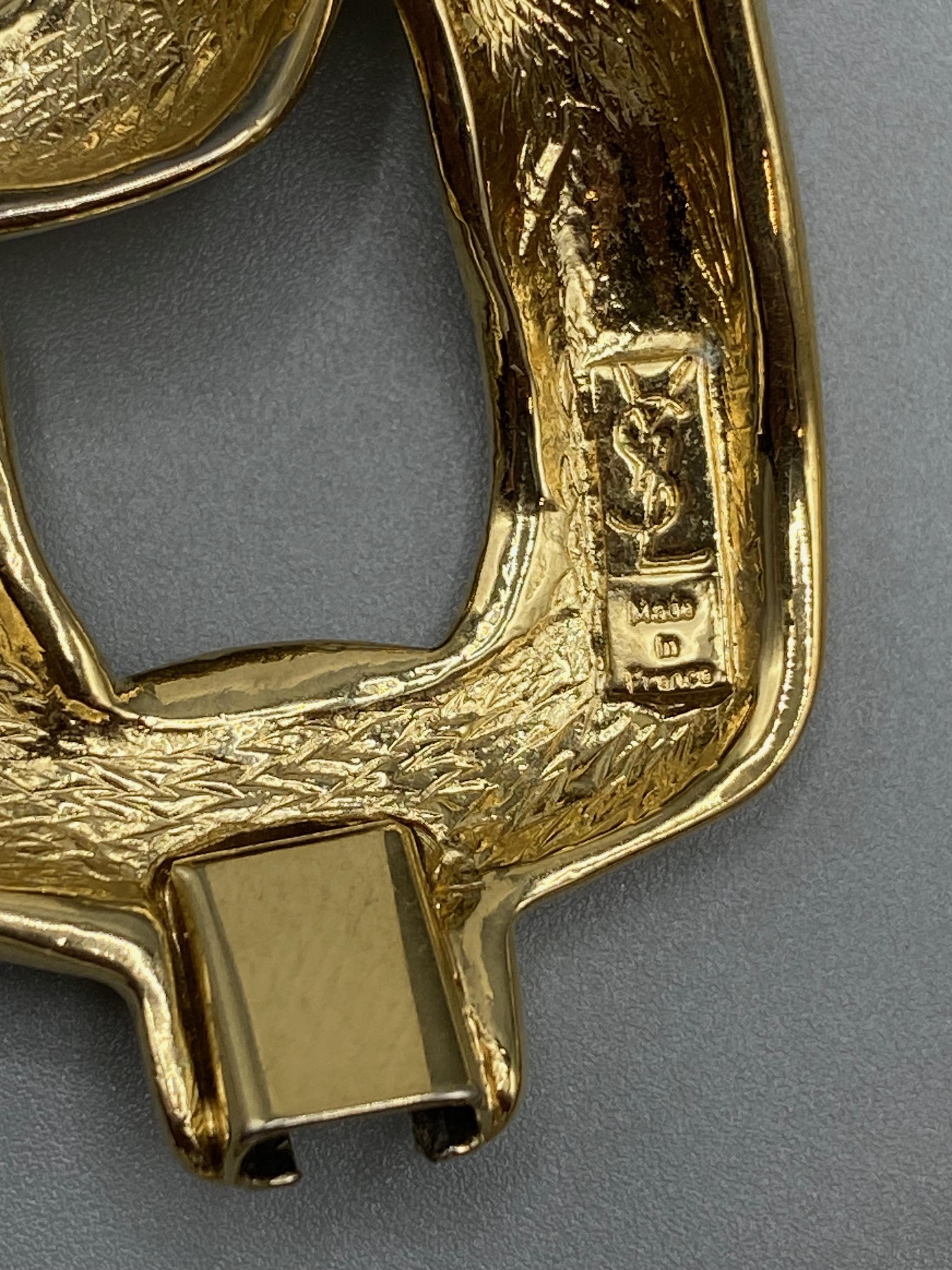 Yves Saint Laurent 1980's Large Gold Link Necklace & Bracelet Set For Sale 13