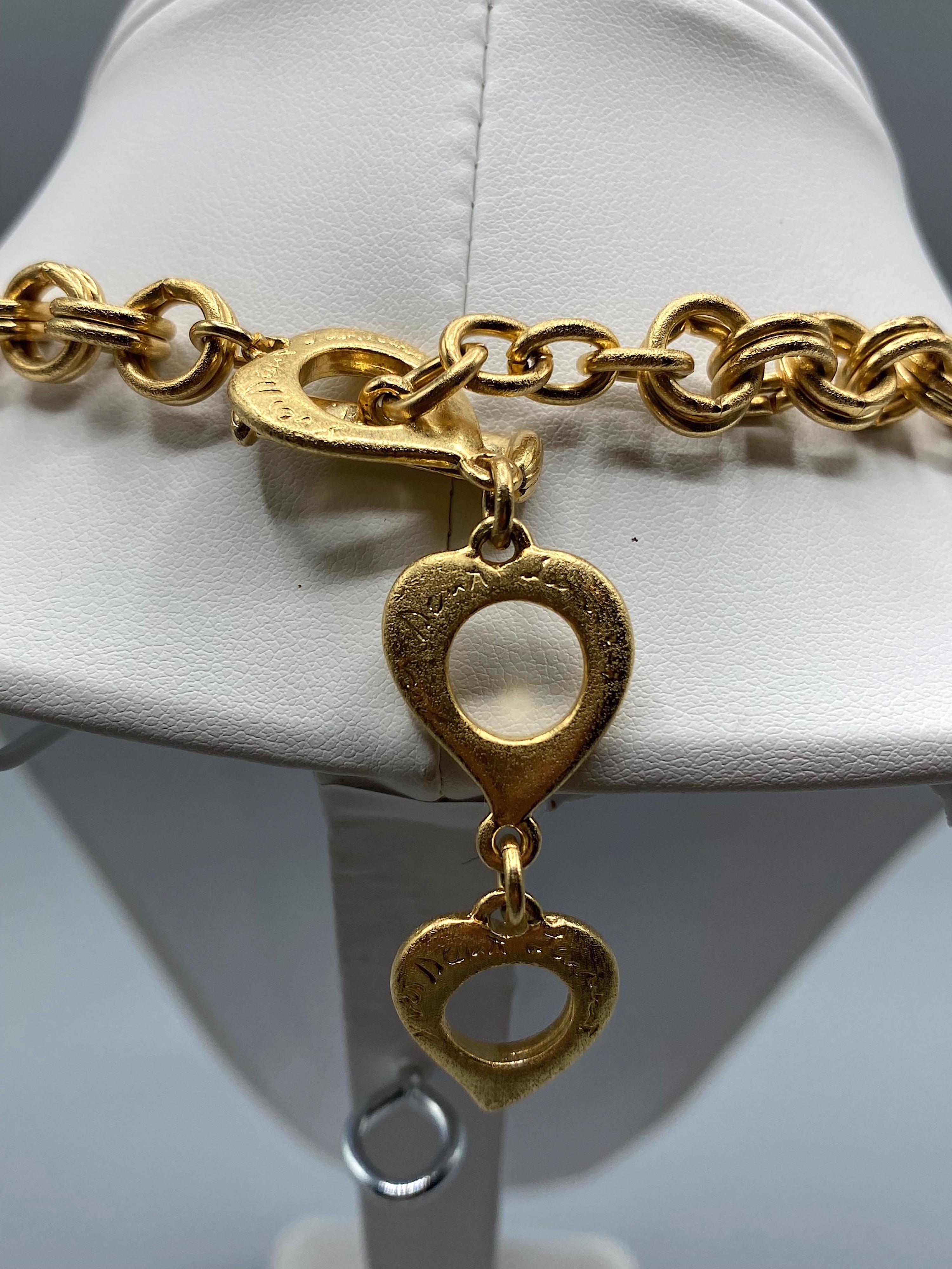 Yves Saint Laurent 1980's Round Quilt Link Chain Necklace For Sale 5