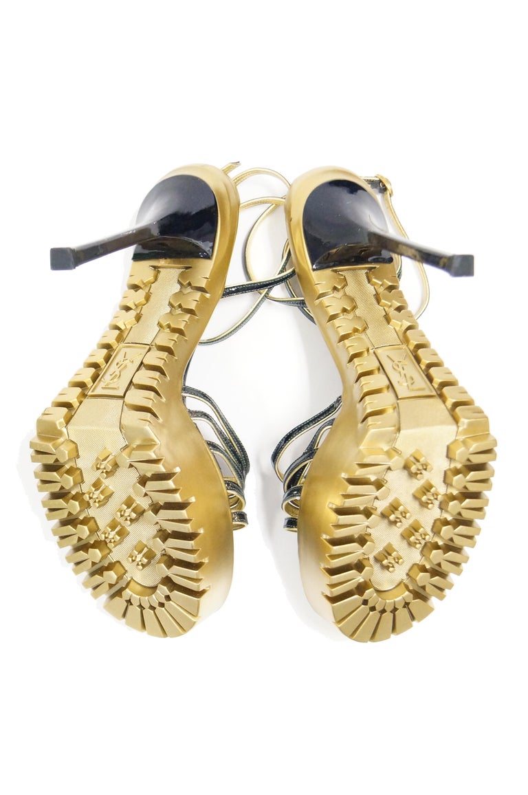 ysl gold platforms