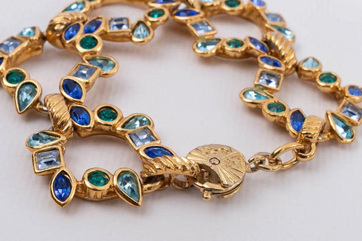 Women's Yves Saint Laurent Gold and Blue Bracelet
