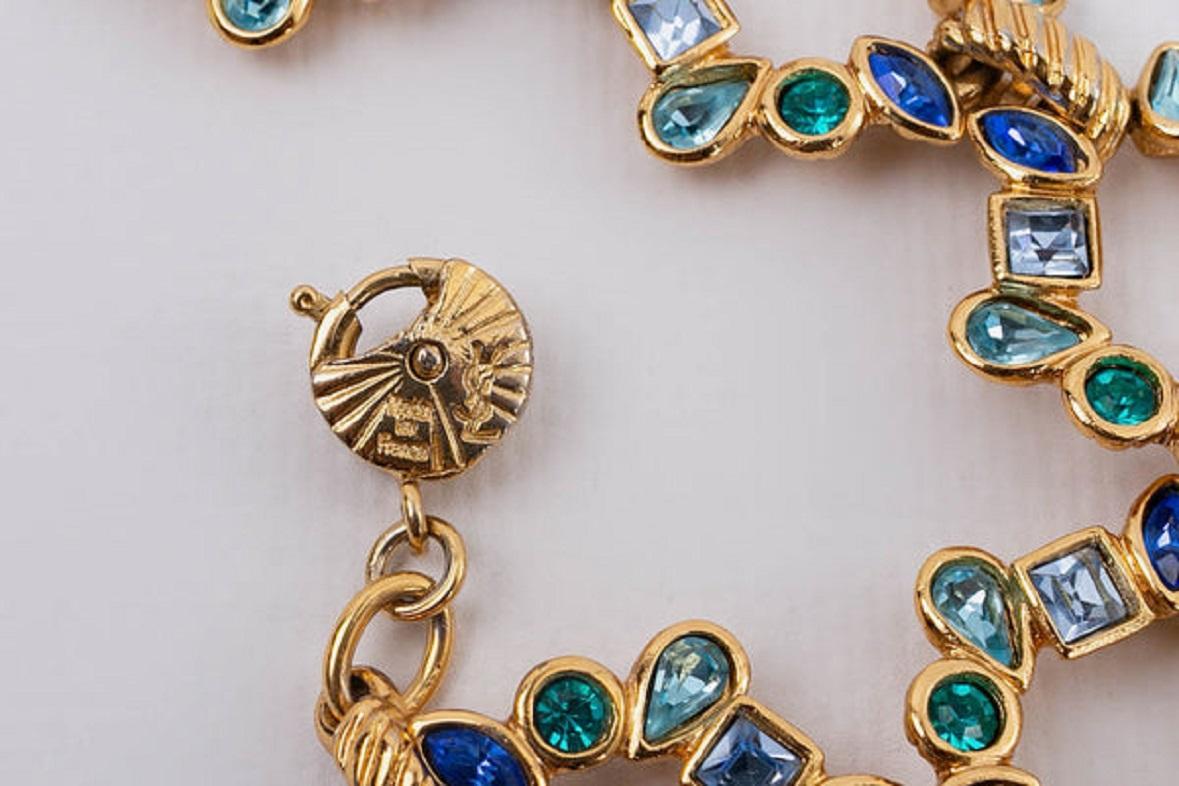 Yves Saint Laurent Gold and Blue Bracelet 1