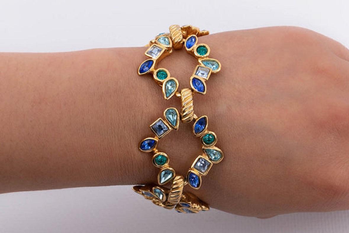 Yves Saint Laurent Gold and Blue Bracelet 3