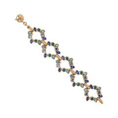 Yves Saint Laurent Pulsera de oro y azul