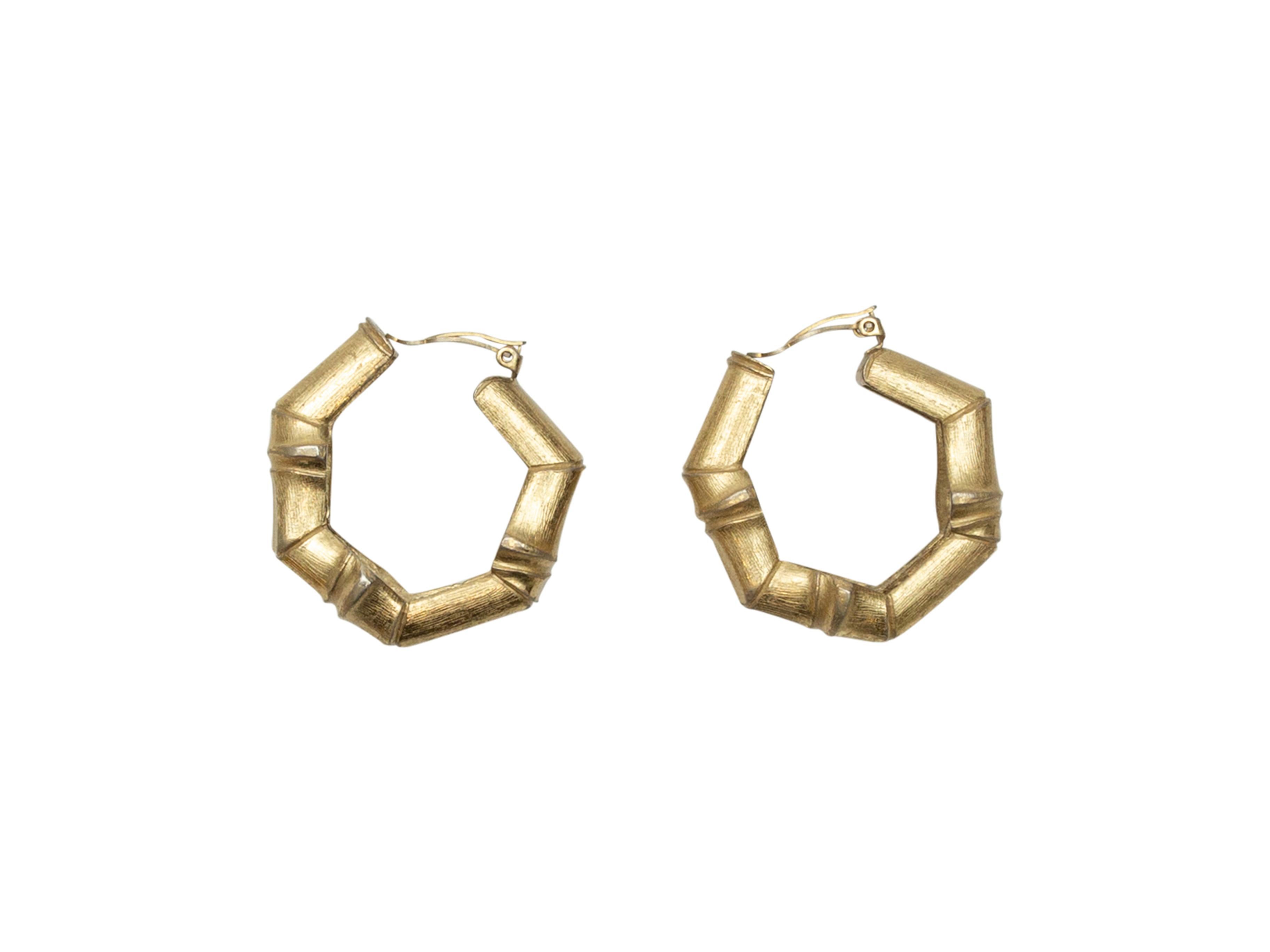 Yves Saint Laurent Gold Bamboo Clip-On Hoop Earrings In Good Condition In New York, NY