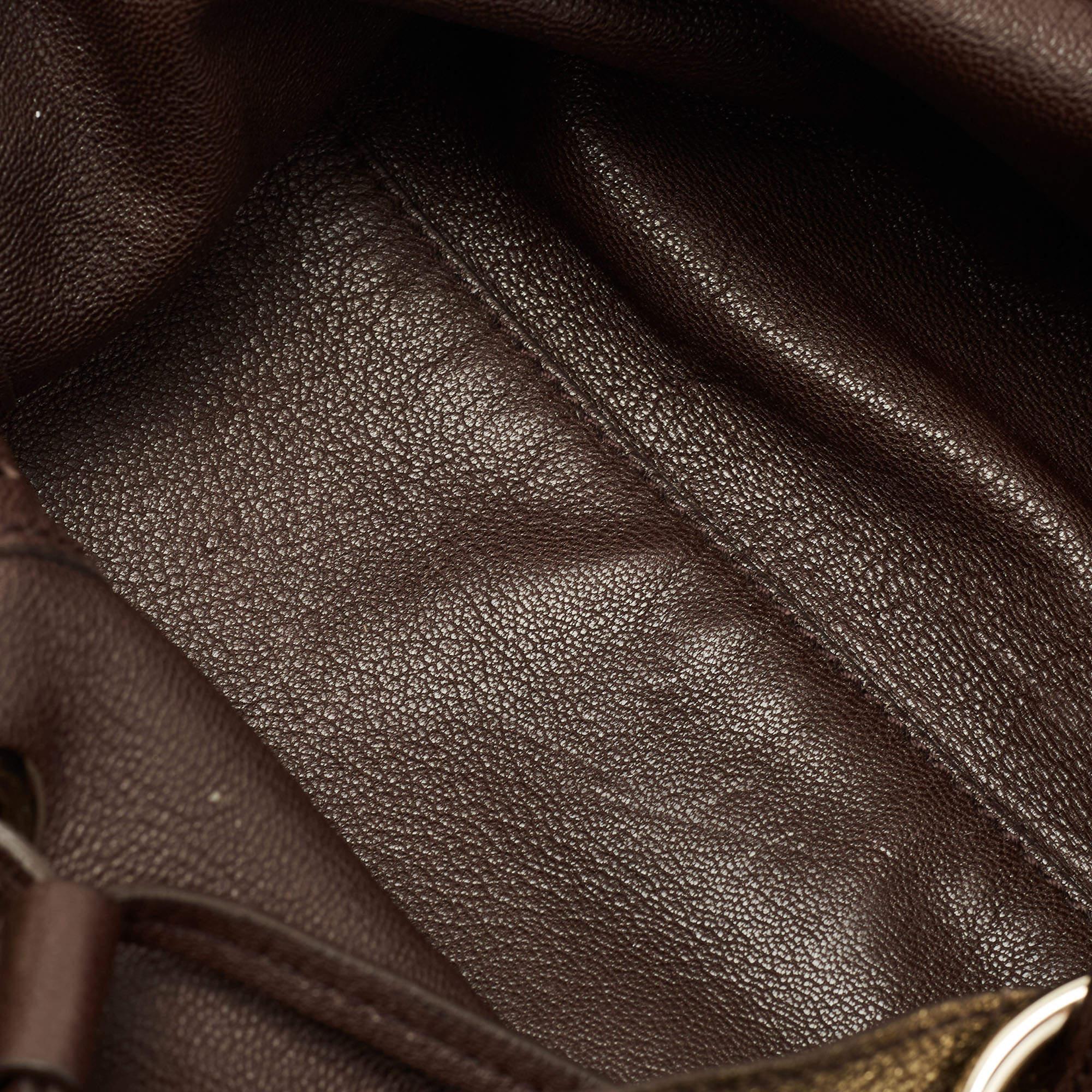 Yves Saint Laurent Gold/Brown Leather Reversible Double Sac Y Tote 7