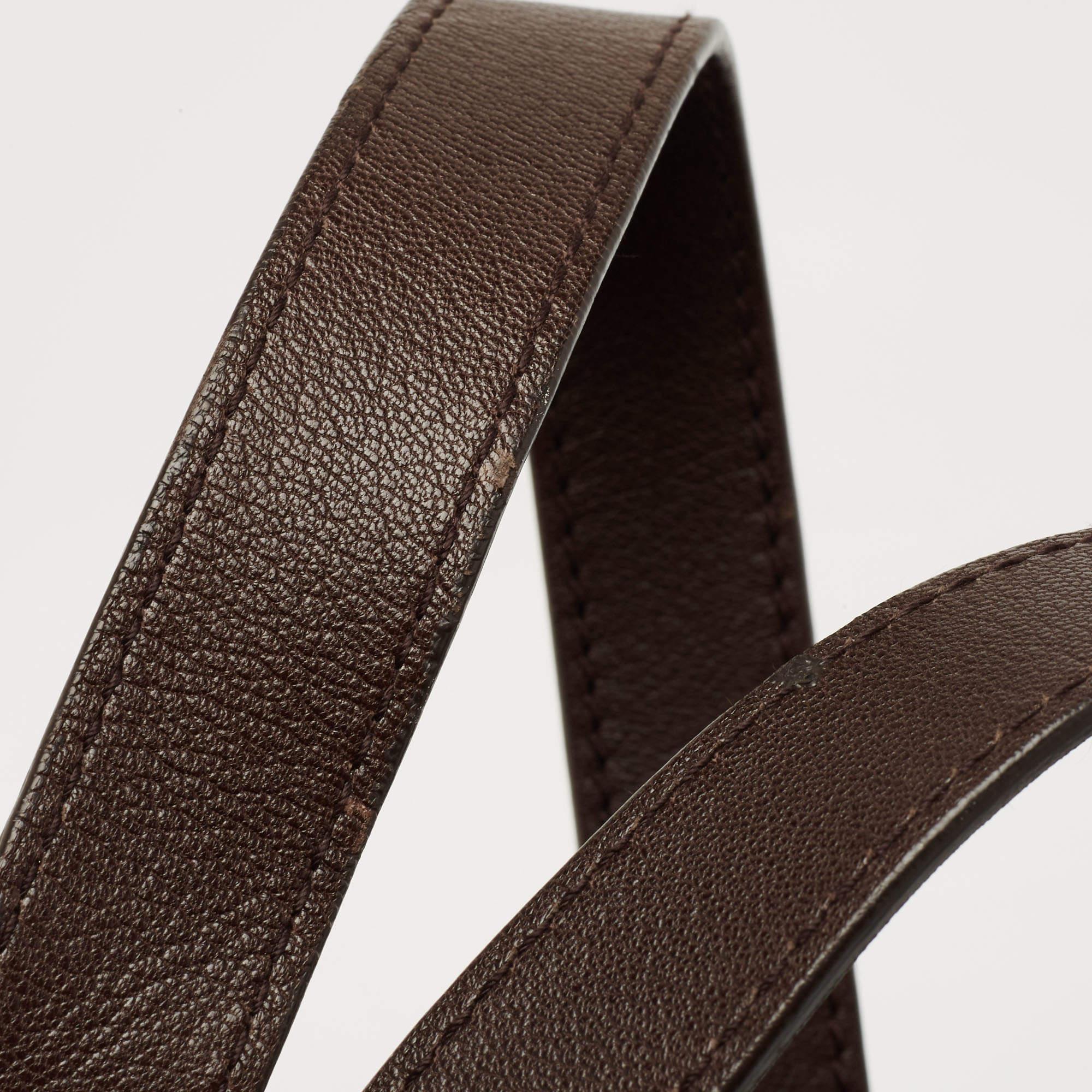 Yves Saint Laurent Gold/Brown Leather Reversible Double Sac Y Tote 2
