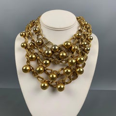 YVES SAINT LAURENT Gold Chain Link Metal Necklace