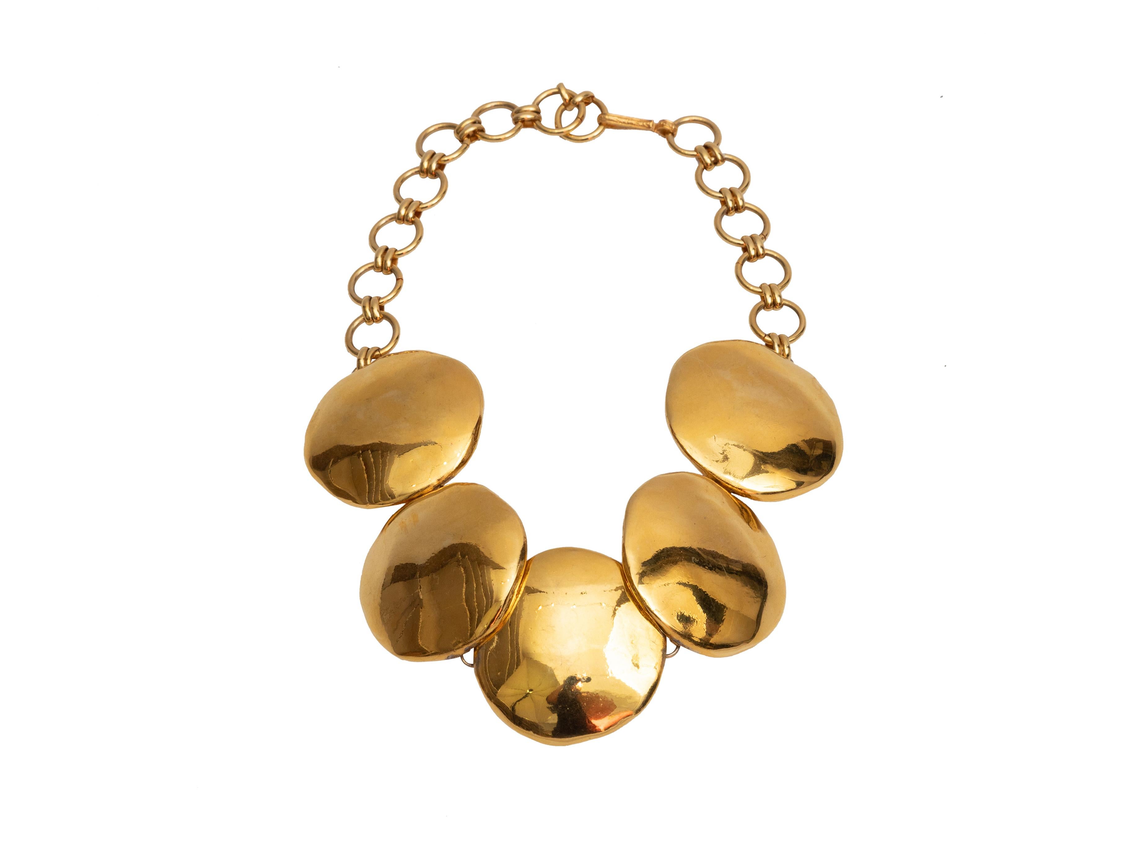 Yves Saint Laurent Gold Circle Choker In Good Condition In New York, NY